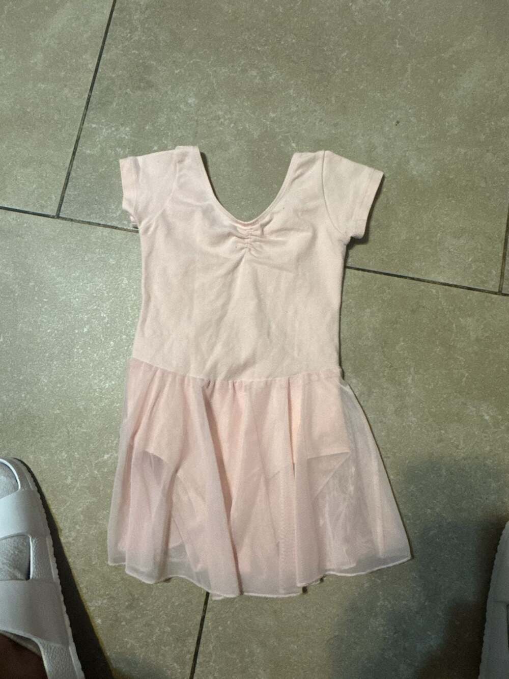 Ballet Dance Dress Skirted Leotard Size 110 Pink Cotton Spandex